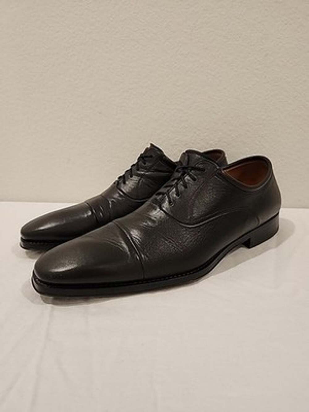 Men's 14 Magnanni "Federico" cap toe oxfords black leather Dress Shoes Lace Up